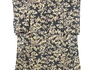 アンティーク　花更紗模様着物